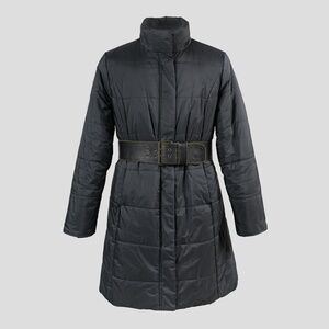KANUK Donnacona Quilted Coat Black Size L with GARUGLIERI Belt Size L